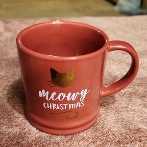 Threshold Festive Red Mug with Gold Cat Design